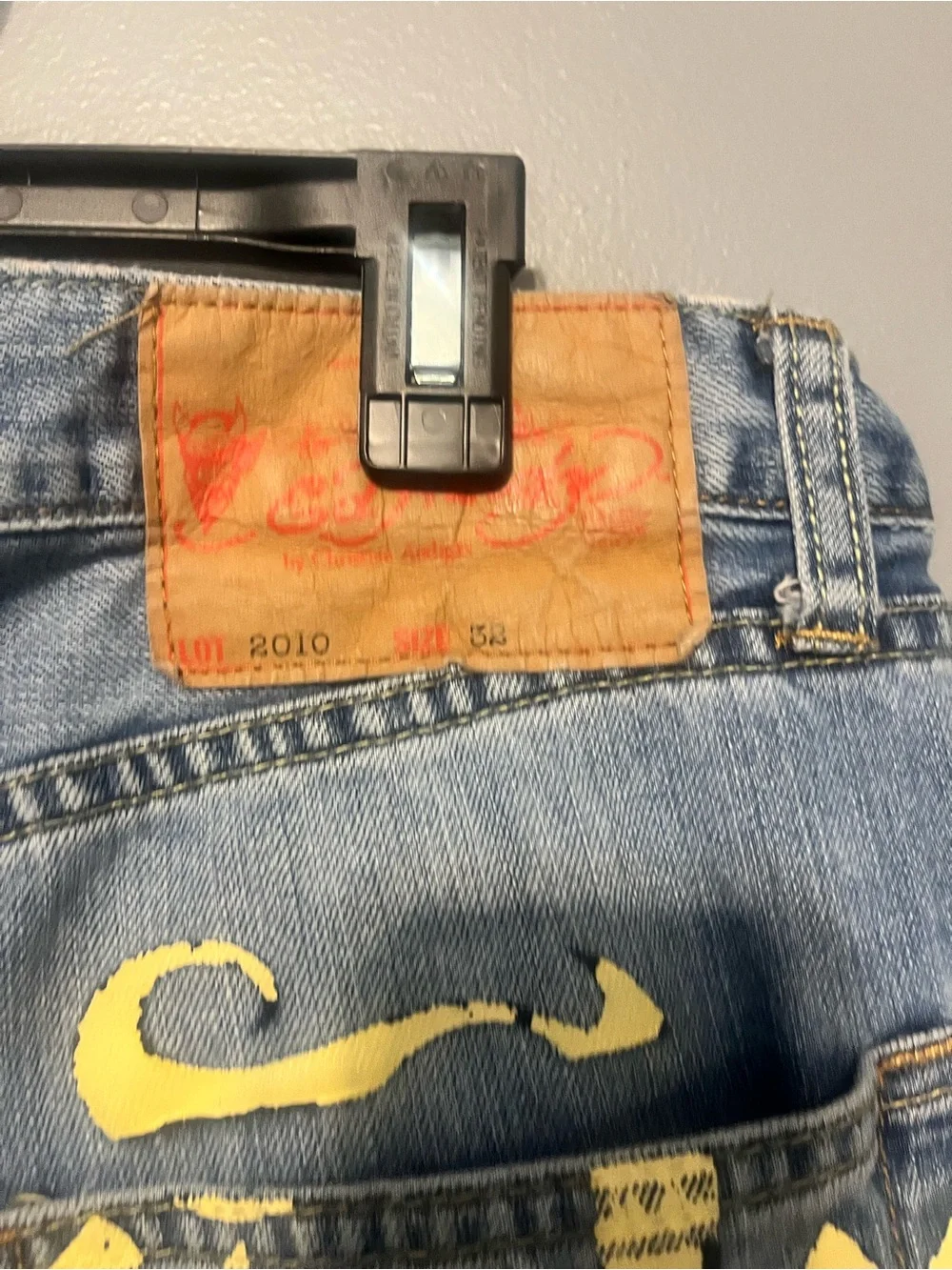 Ed Hardy Men's Light Blue Relaxed Denim Jeans